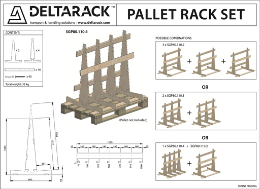 [SGP80.110 package set] Pallet Transport Rack SGP80.110 Set