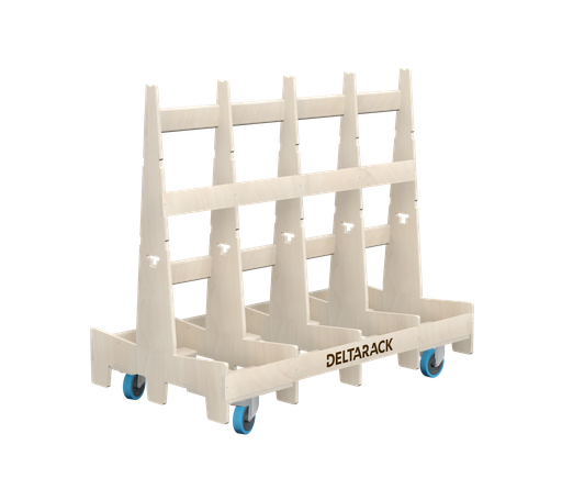 [TG80.150.125SBF] A-Frame Cart - TG80.150 (7, 5 Uprights, No Baseboard, 2x Swivel Break, 2x Fixed, 125 mm, 101 cm (SG))