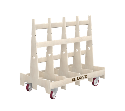 [TG80.150.160SBF] A-Frame Cart - TG80.150 (7, 5 Uprights, No Baseboard, 2x Swivel Brake, 2x Fixed, 160 mm, 101 cm (SG))