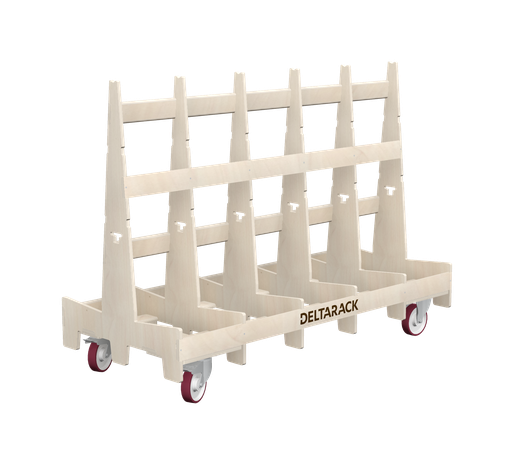 [TG80.180.160SBF] A-Frame Cart - TG80.180 (7, 6 Uprights, No Baseboard, 2x Swivel Break, 2x Fixed, 160 mm, 101 cm (SG))