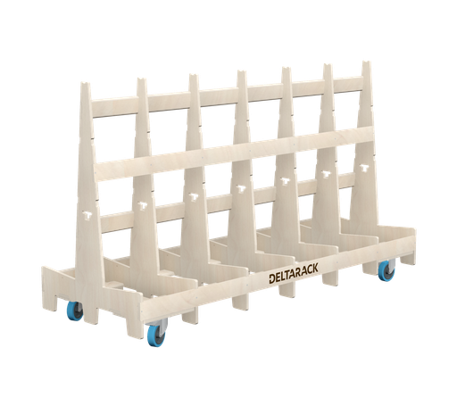 [TG80.220.125SBF] A-Frame Cart - TG80.220 (7, 7 Uprights, No Baseboard, 125 mm, 2x Swivel Break, 2x Fixed, 101 cm (SG))