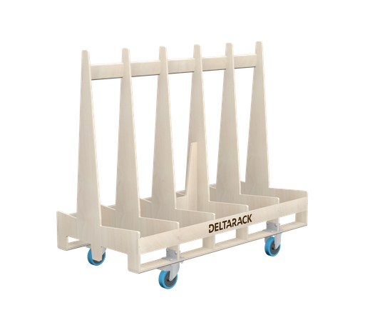[TG74.150.125SBF] A-Frame Cart  - TG74.150 (5, 6 Uprights, 2x Swivel Brake, 2x Fixed, 125 mm, 101 cm (SG))