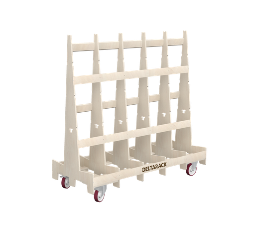 [TR80.180.160SBF] Platenkar - TR80.180 (8, 6 Staanders, Geen bodemplaat, 2x Zwenk met Rem, 2x Bok, 160 mm, 149 cm (SR))