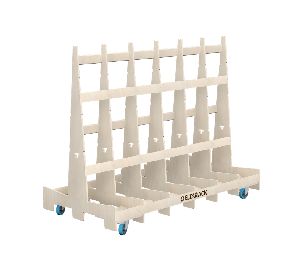 A-Frame Cart - TR110.220 (8, 7 Uprights, No Baseboard, 2x Swivel Brake, 2x Fixed, 125 mm, 149 cm (SR))