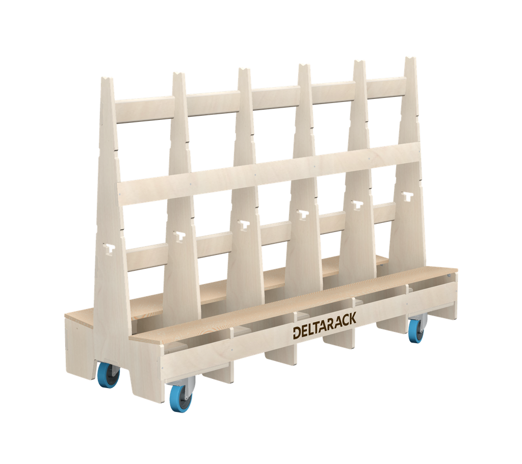 Slab Cart TG60.220 (5, 7 Uprights, Baseboard, 2x Swivel Break, 2x Fixed, 125 mm, 101 cm (SG))
