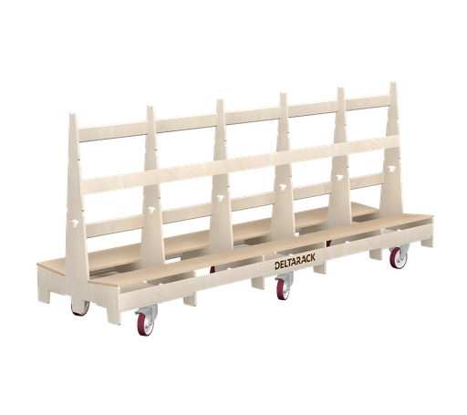 [TG80.300.160SBFX] Platenkar - TG80.300 (7, 6 Staanders, Geen bodemplaat, 2x Zwenk met Rem, 2x Bok, 160 mm, 101 cm (SG), 2 x Zwenk met Rem)
