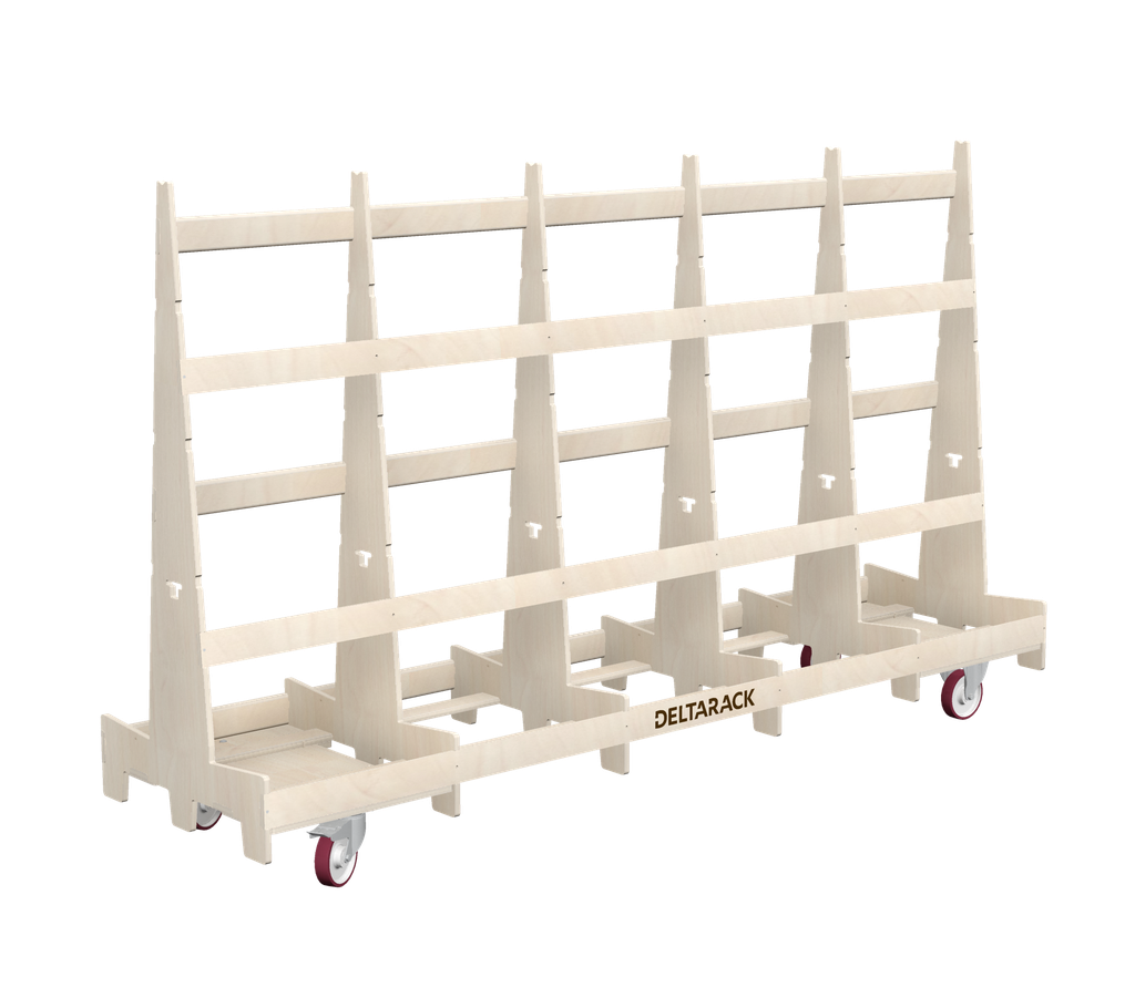 Chariot porte-panneaux - TR80.300 (8, 6 Montants, Pas de plinthe, 2x Pivotante avec frein, 2x Fixe, 160 mm, 149 cm (SR), No)