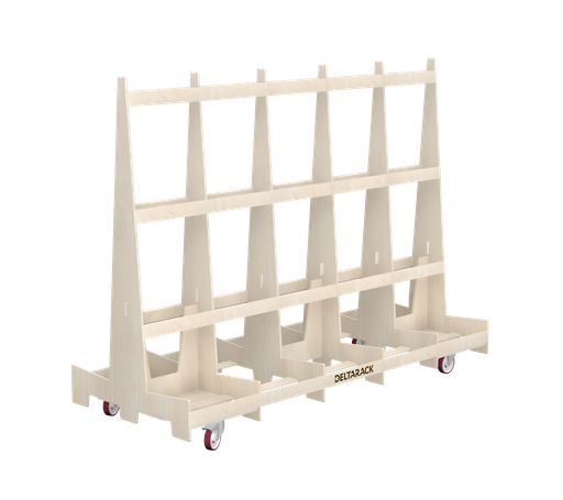 [TA120.300.160SBF] A-Frame Cart - TA120.300 (10, 6 Uprights, No Baseboard, 2x Swivel Brake, 2x Fixed, 160 mm, 199 cm (WA), No)