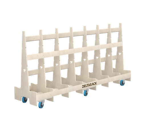 [TG60.250.125SBFX] Platenkar TG60.250 (6, 8 Staanders, Geen bodemplaat, 2x Zwenk met Rem, 2x Bok, 125 mm, 101 cm (SG), 2 x Zwenk met Rem)