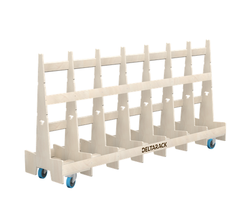 [TG60.250.125SBF] Platenkar TG60.250 (6, 8 Staanders, Geen bodemplaat, 2x Zwenk met Rem, 2x Bok, 125 mm, 101 cm (SG), No)