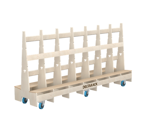 [TG60.250.125SBFX/B] Slab Cart TG60.250 (6, 8 Uprights, Baseboard, 2x Swivel Break, 2x Fixed, 125 mm, 101 cm (SG), 2 x Swivel Break)